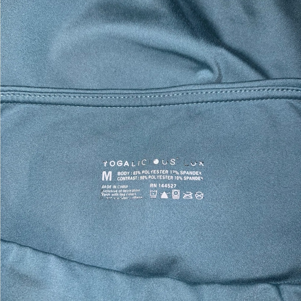 Yogalicious Lux Teal Leggings Woman’s Medium - Picture 3 of 3
